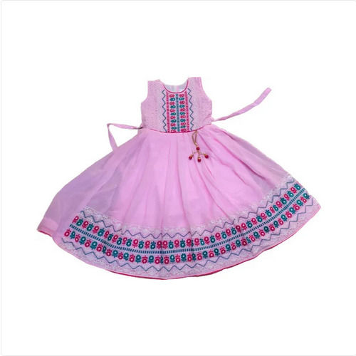 Designer Pink Georgette Baby Girls Frocks