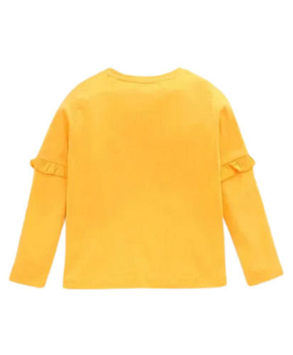 Full Sleeves Cotton Yellow Baby Girls Tops