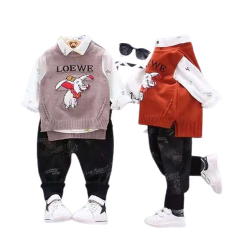 Cartoon Printed Full Sleeves Multicolor Boys Baba Suit