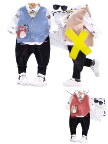 Cartoon Printed Multicolor Boys Baba Suit