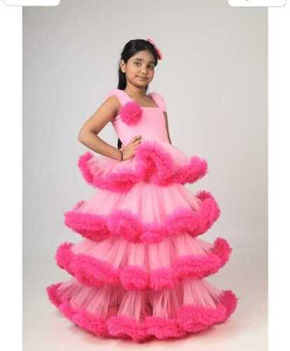 Buy Girls Pink Party Wear Frock Maxi Gown Dress for Kids  Lowest price in  India GlowRoad
