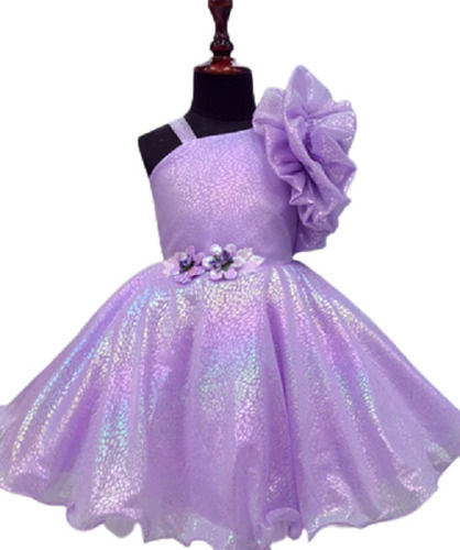 Lavander Multi Layer Ruffle Party Wear Girls Frock