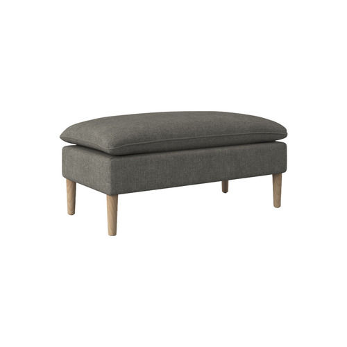 Durable Solid Wood Charcoal Charles Upholstered Bench