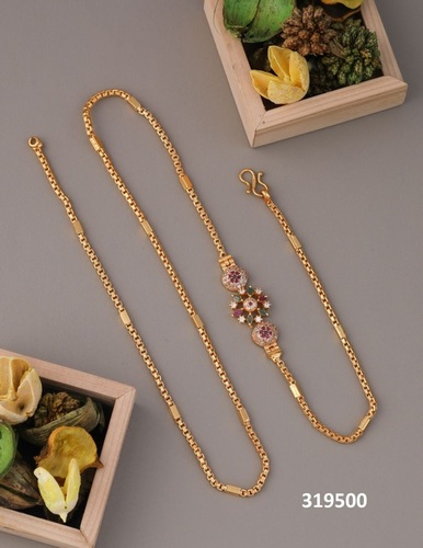 Gold Plated Stone Mop Chain