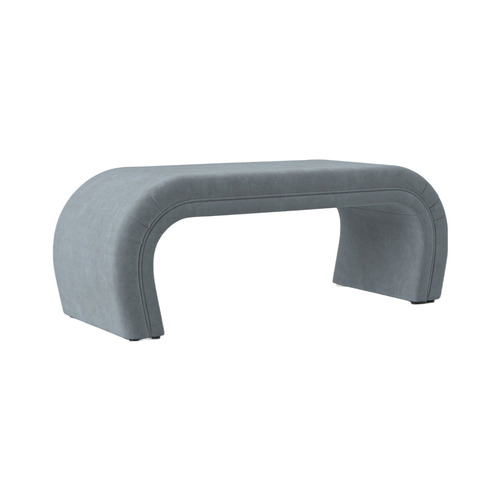 Sea Blue Eli Upholstered Wooden Bench