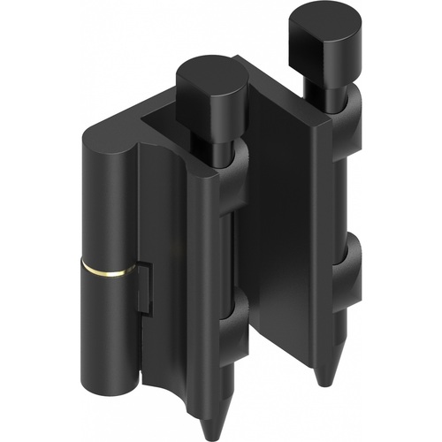 180A  Hinge, Zinc Die Black Powder-Coated; 1110-U83 Application: Doors