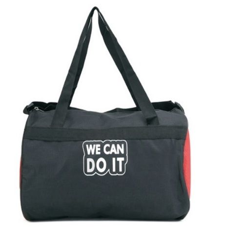 Gym Duffel Bag With We Can Do It Print and Adjustable Shoulder Strap