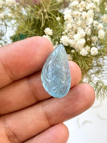 Natural Carved Aquamarine Gemstone