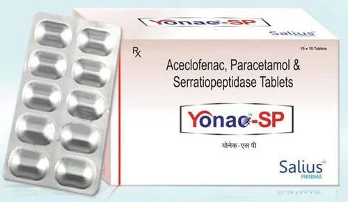 Yonac-SP Aceclofenac Paracetamol Serratiopeptidase Tablets