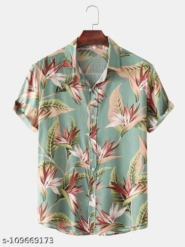 Printed Cotton Short Sleeves Shirt For Beach Wear Age Group: 18-25