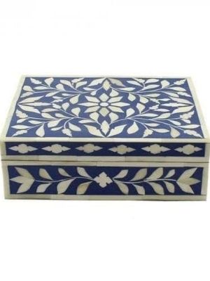 Square Printed Bone Inlay Box For Packaging