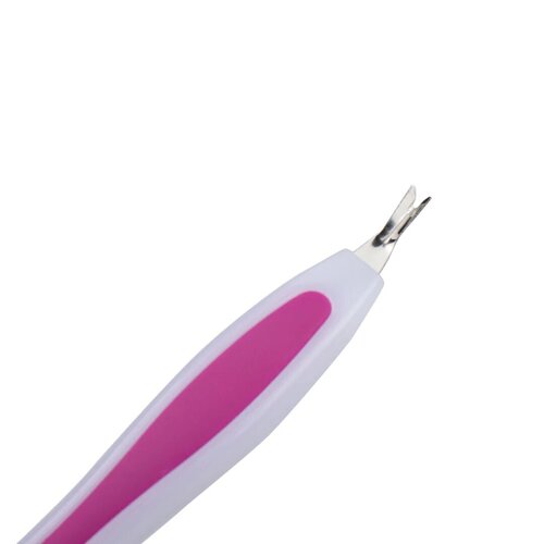 GB 3040 Cuticle Pusher And Spoon Nail Cleaner - Durable Hard Material, Portable Design, White and Pink Color | Sharp, Rust-Free, Gentle on Cuticles