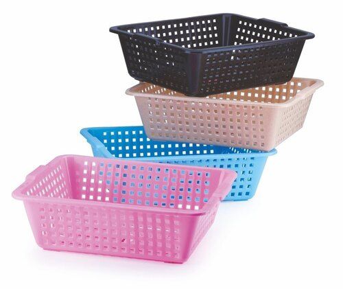 Table Mounted Lightweight Rectangular Solid Plastic Baskets For Kitchen