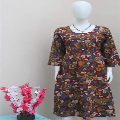 Ladies Umbrella Printed Cotton Kurti For Casual Wear