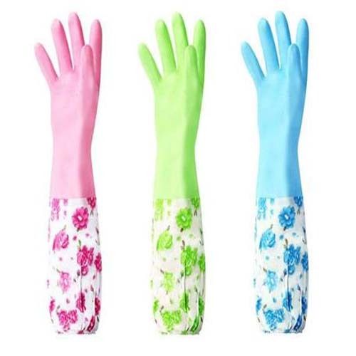 Flock Lined And Non-Flock Lined Household PVC Gloves