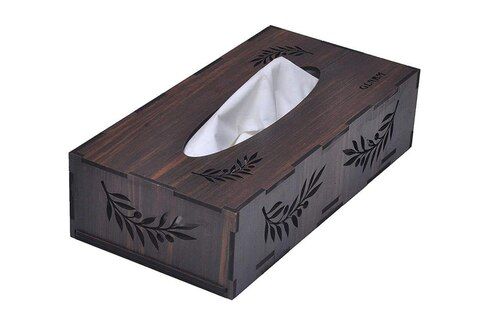 Wooden Tissue Paper Box with White Tissue