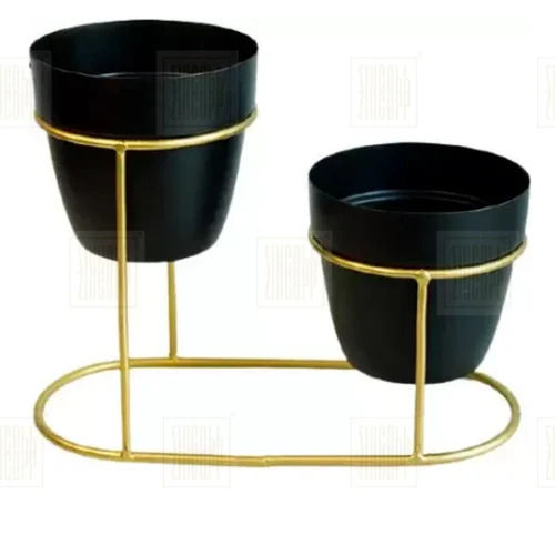 20 CM Black Iron Designer Planter Pot For Decoration Use