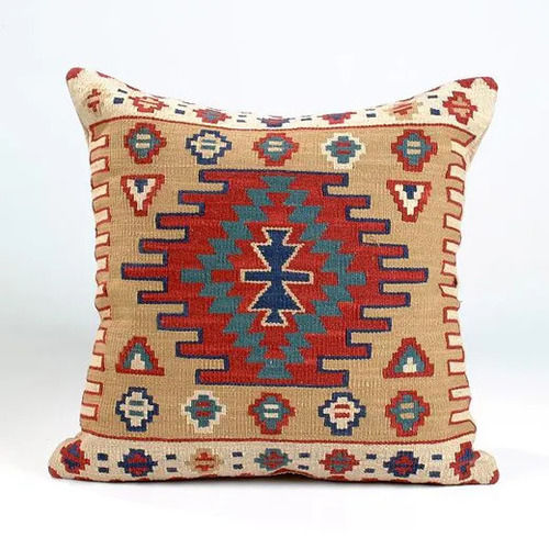 Cotton Round Printed Kilim Cushion For Home