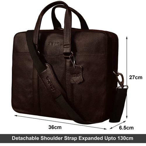 36x6.5x27 CM Leather Office Bag With Detachable Shoulder Strap