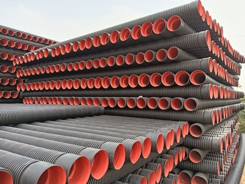 Orange Double Wall Hdpe Dwc Corrugated Pipes