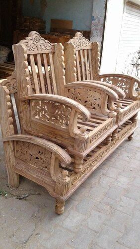 Wooden on sale sagwan sofa