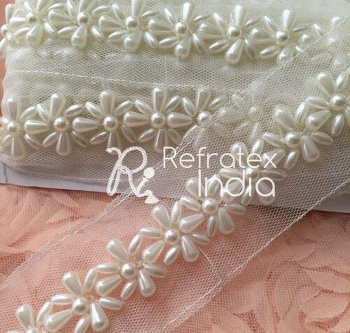 Cream 80Gm Bgt228 Decorative Beaded Trim