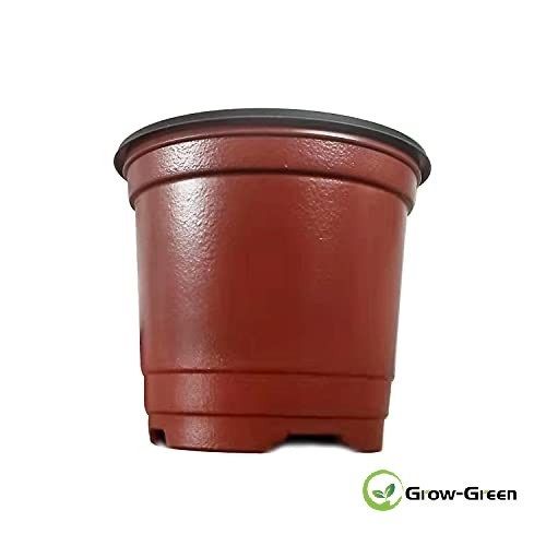 GROW-GREEN Sturdy 4 Inches Round Plastic Nursery Pots Seedling Planter Pots Thickened Bottom (10cm, Round)