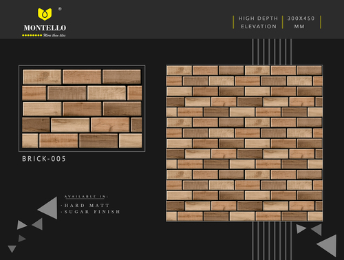 Red High Depth Elevation Wall Tiles Brick 005