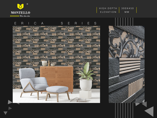 Brown High Depth Elevation Wall Tiles Erica 001