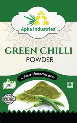 A Grade 100% Pure Green Chilli Powder - 1 Kg Light Green, 100% Pure with Less Than 5% Moisture, No Additives, Spicy Flavor