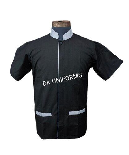 Men Formal Black Grey Housekeeping Shirt For Office