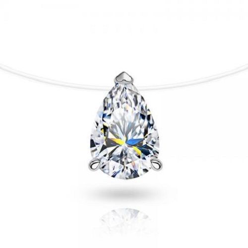 925 Sterling Silver Pear Cut Moissanite Necklace Gender: Women