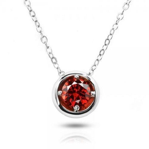 925 Sterling Silver Round Cut Moissanite Necklace