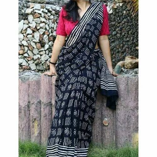 Ladies Cotton Printed Sarees For Casual Wear