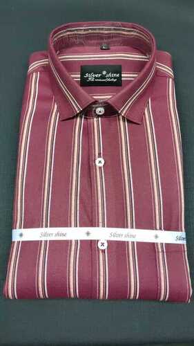 Men Stripes Cotton Full Sleeves Shirt For Formal Wear