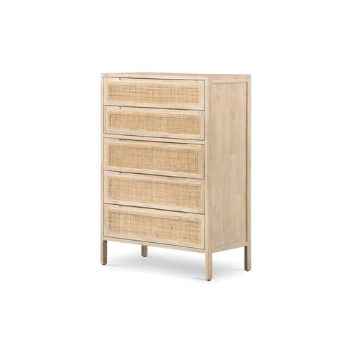 Natural Diego Rattan 5-Drawer Dresser Indoor Furniture