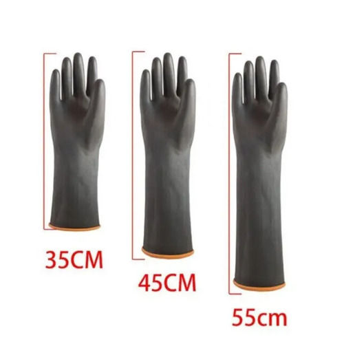 Plain Black Color and Full Finger Industrial Gloves