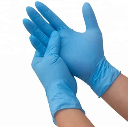 Natural Plain Blue Color Medical Grade Gloves