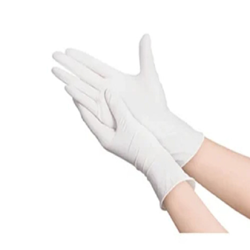Latex Examination Gloves - Full Finger Design, Skin Friendly Material, Highly Comfortable Fit, Plain White Color | Market Leading Prices, Timely Delivery