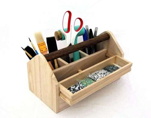 Rectangle Natural Wooden Tool Box For Storage
