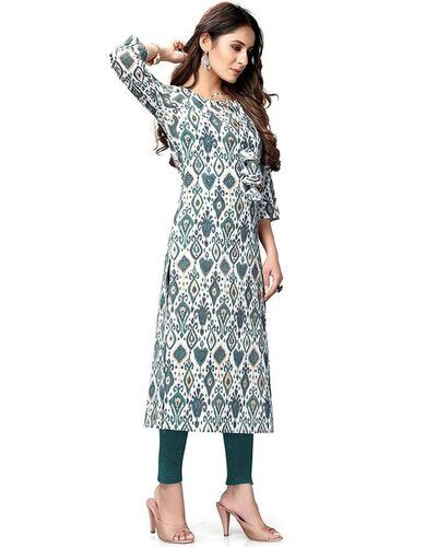 Skin Friendly Ladies Printed Cotton Long Kurti