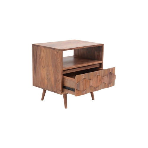 Natural Solid Wood Xavier 1 Drawer Nightstand
