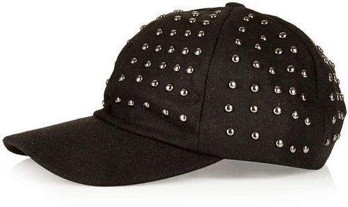 Unisex Plain Black Cotton Fashionable Caps