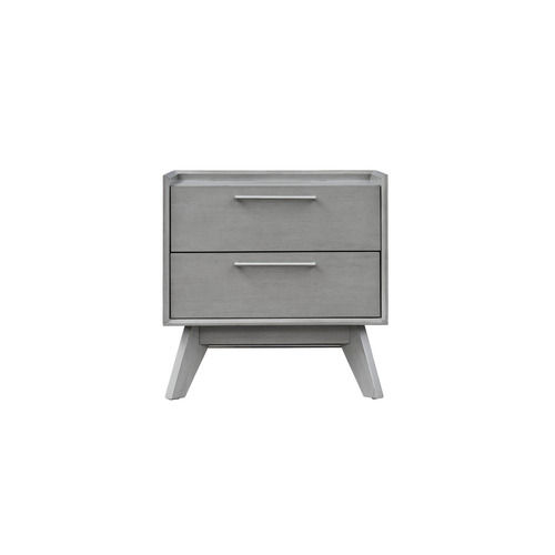 Vertile Storage Grey Carson 2 Drawer Nightstand Indoor Furniture