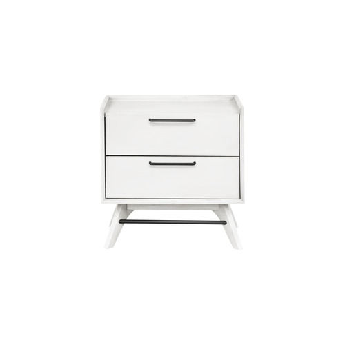 White Carson 2 Drawer Nightstand