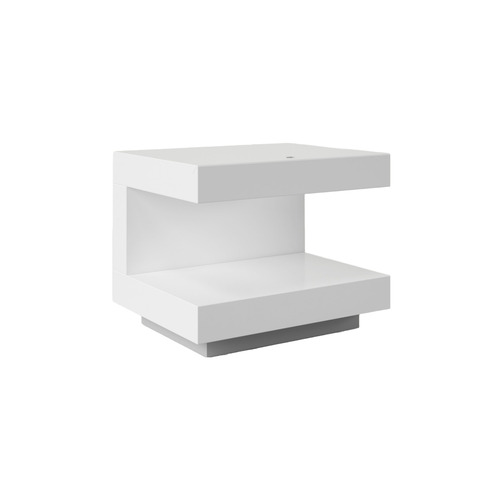 White Glossy Jace 1 Drawer Nightstand Indoor Furniture