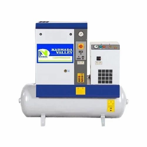 Electric Screw Air Compressor - 110V, 0-25Kg, Blue and Grey Design | High Performance, Silent Operation, Auto Controller, Auto Cut