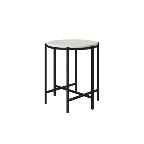 White Marble Table Top Derek End Table 