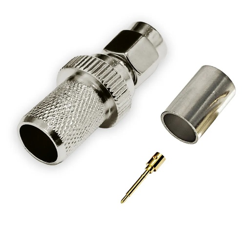 Sma Male Crimp Connector For Lmr400 Coaxial Cable  Conductor Material: Brass