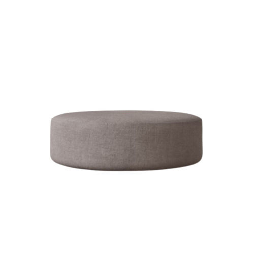 Light Grey Brown Grady Polyester Round Ottomans 